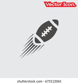 American football ball icon isolated sign symbol and flat style for app, web and digital design. Vector illustration.