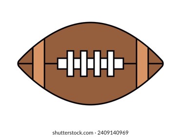 American football ball icon on white background.