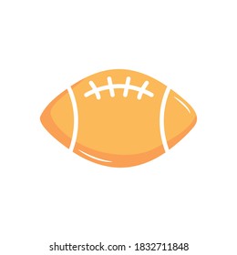 american football ball icon over white background, flat style, vector illustration