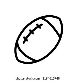 American Football Ball Icon. Rugby Ball on Line Art Style.