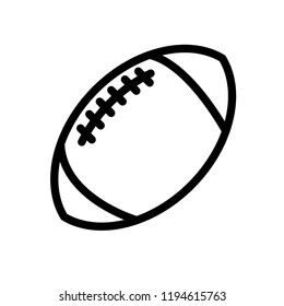 American Football Ball Icon. Rugby Ball on Line Art Style.