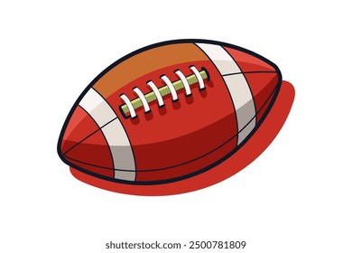 Icono de balón de fútbol americano. Icono de pelota de rugby, Ilustración vectorial