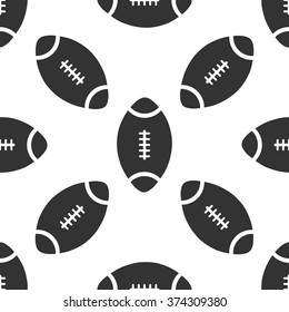 American Football ball icon seamless pattern on white background. Vector Illustration