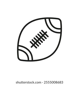 American Football ball icon Simple thin line flat symbol