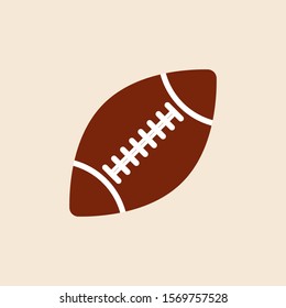 American football ball icon. Sport equipment. Vector illustration isolated in flat design.