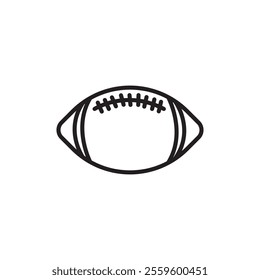 American Football ball icon Thin line art collection