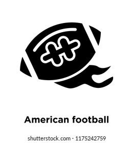 American football ball icon vector isolated on white background, logo concept of American football ball sign on transparent background, filled black symbol