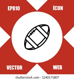American football ball icon vector