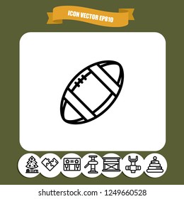 American football ball icon vector