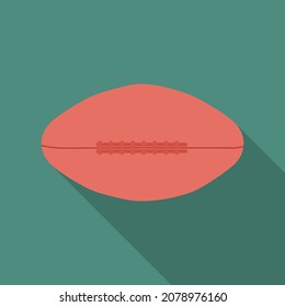 American football ball icon. Vector illustration with long shadow