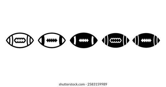 american football ball icon vector design black white color simple flat illustration sets 