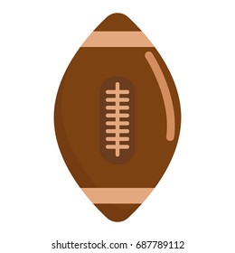 American football ball icon, vector illustration flat style design isolated on white. Colorful graphics
