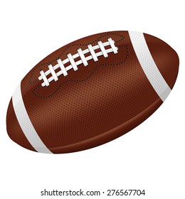 American Football ball. Illustration; rugby ball drawing; Isolated football ball. Vector illustration