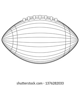 American football ball image. Line drawing. Vector illustration design