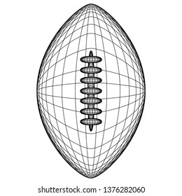 American football ball image. Line drawing. Vector illustration design