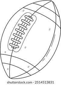 American Football Ball Isolated Coloring Page