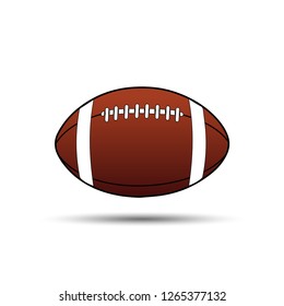 American football ball isolated on white background, flat design.Vector illustration