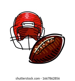 American Football ball isolated on a white background. Realistic Vector Illustration. Rugby sport. EPS10