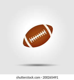 American football ball isolated on white with shadow