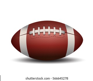 American Football ball isolated on a white background. Vector Illustration design. Rugby sport.