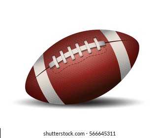 American Football ball isolated on a white background. Vector Illustration design. Rugby sport.