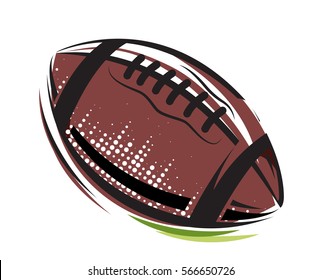 American Football ball isolated on a white background. Vector Illustration design. Rugby sport.