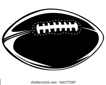 American football ball isolated on white. Vector illstration of sport tool for super bowl. Isolated on white doodle