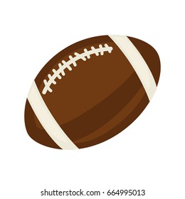 American football ball isolated on white close up illustration