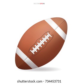 American football ball isolated on white background. Vector illustration.