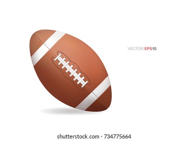 American football ball isolated on white background. Vector illustration.