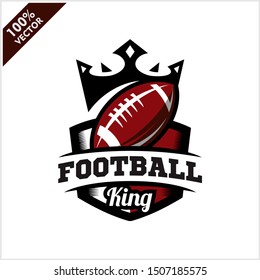 American Football Ball King Logo Vector