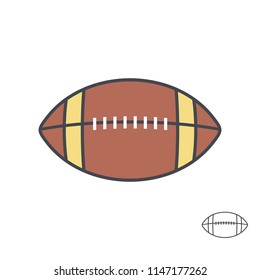 American football ball. line style. isolated on white background