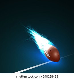 American football ball on f?re