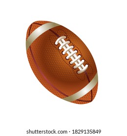 American football ball on a white background with clipping path.