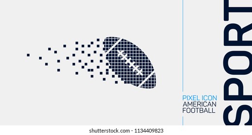 American Football ball pixel icon dark blue