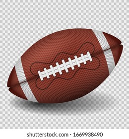 アメリカンフットボールのボール リアリスティックアイコン アメリカのラグビーボールを正面から見る 透明な背景にベクターイラスト のベクター画像素材 ロイヤリティフリー