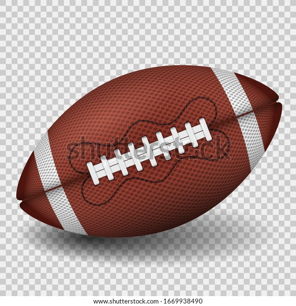 アメリカンフットボールのボール リアリスティックアイコン アメリカのラグビーボールを正面から見る 透明な背景にベクターイラスト のベクター画像素材 ロイヤリティフリー