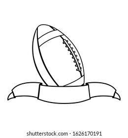 american football ball with ribbon on white background vector illustration design