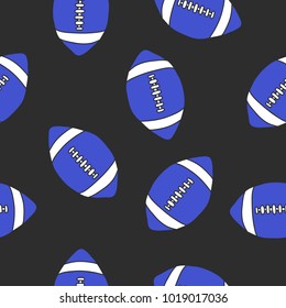 American football ball seamless doodle pattern