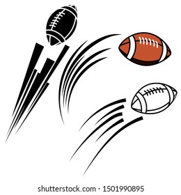 American football ball shooting with curved motion, Football graphic vector.