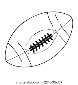 american football ball silhouette design over white
