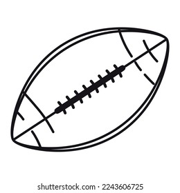 american football ball silhouette over white