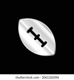 American Football Ball silver plated metallic icon