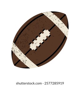 American football ball. Sport equipment. Vector illustration.