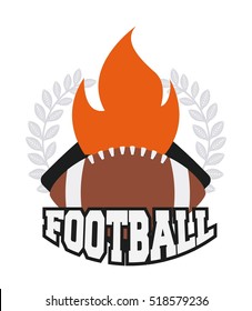 american football ball sport equipment. colorful design. vector illustration