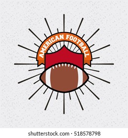 american football ball with sunburst. colorful design. vector illustration