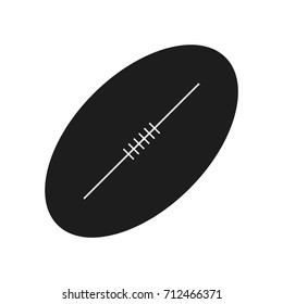 American Football Ball Vector black icon on white background.