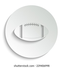 American football ball  - vector icon with shadow on a round button