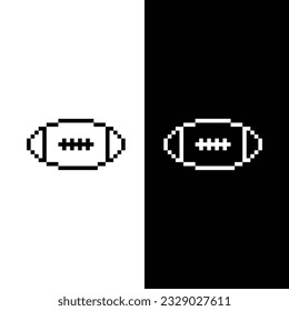 American football ball - vector icon 8 bit, pixel art icon  for game  logo. 
