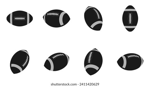 American football ball vector icon. Sport concept. flat design Vector illustration isolated on white background.